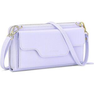 Women 10 - Light Purple Wallet Imported Purses Crossbody Zipper Hand Bags